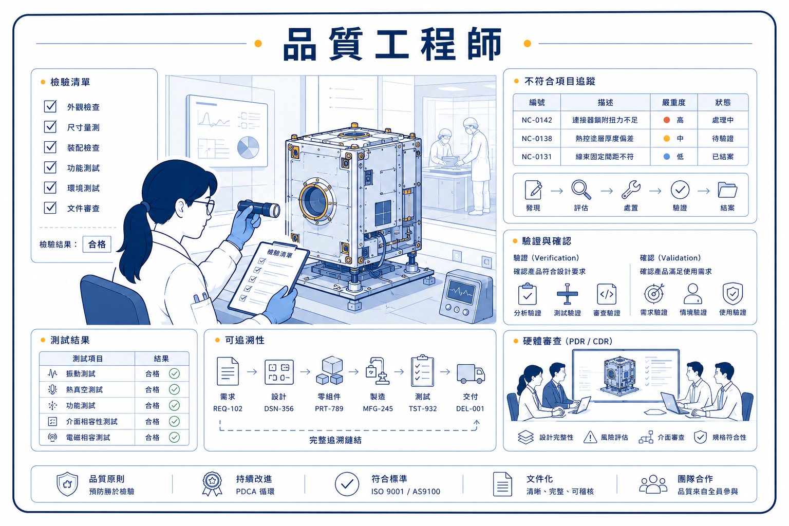 品質工程師的工作情境插畫