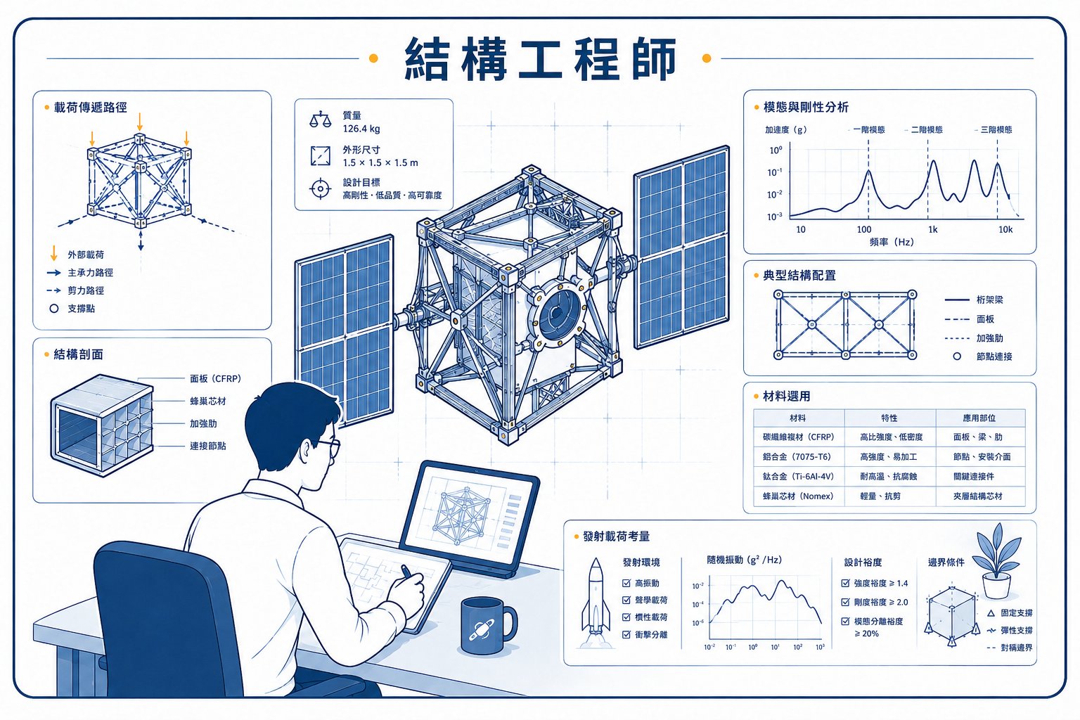 結構工程師的工作情境插畫