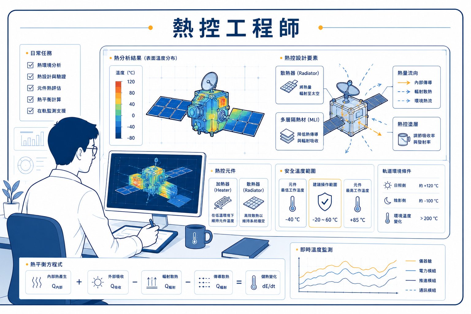 熱控工程師的工作情境插畫